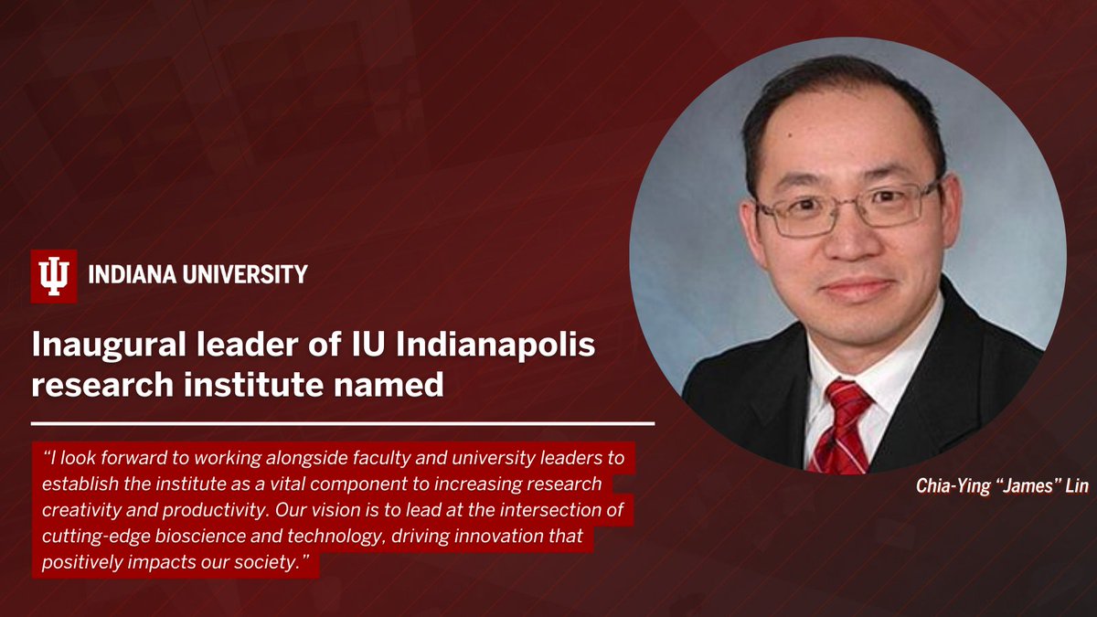 Chia-Ying “James” Lin, a leading biomedical researcher and innovator, was selected as the first executive director of the Convergent Bioscience and Technology Institute in Indianapolis. bit.ly/3UxTAcI