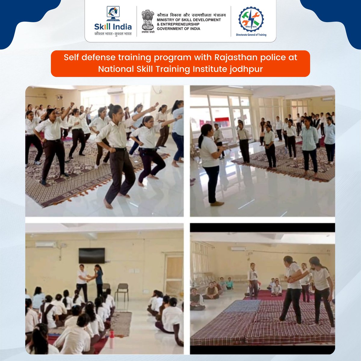 Girls mastering self-defense - an essential skills!

Excited to announce the successful conclusion of our self-defense training program with Rajasthan Police at National Skill Training Institute (NSTI) Jodhpur. Here's to our girls gaining courage and strength to tackle