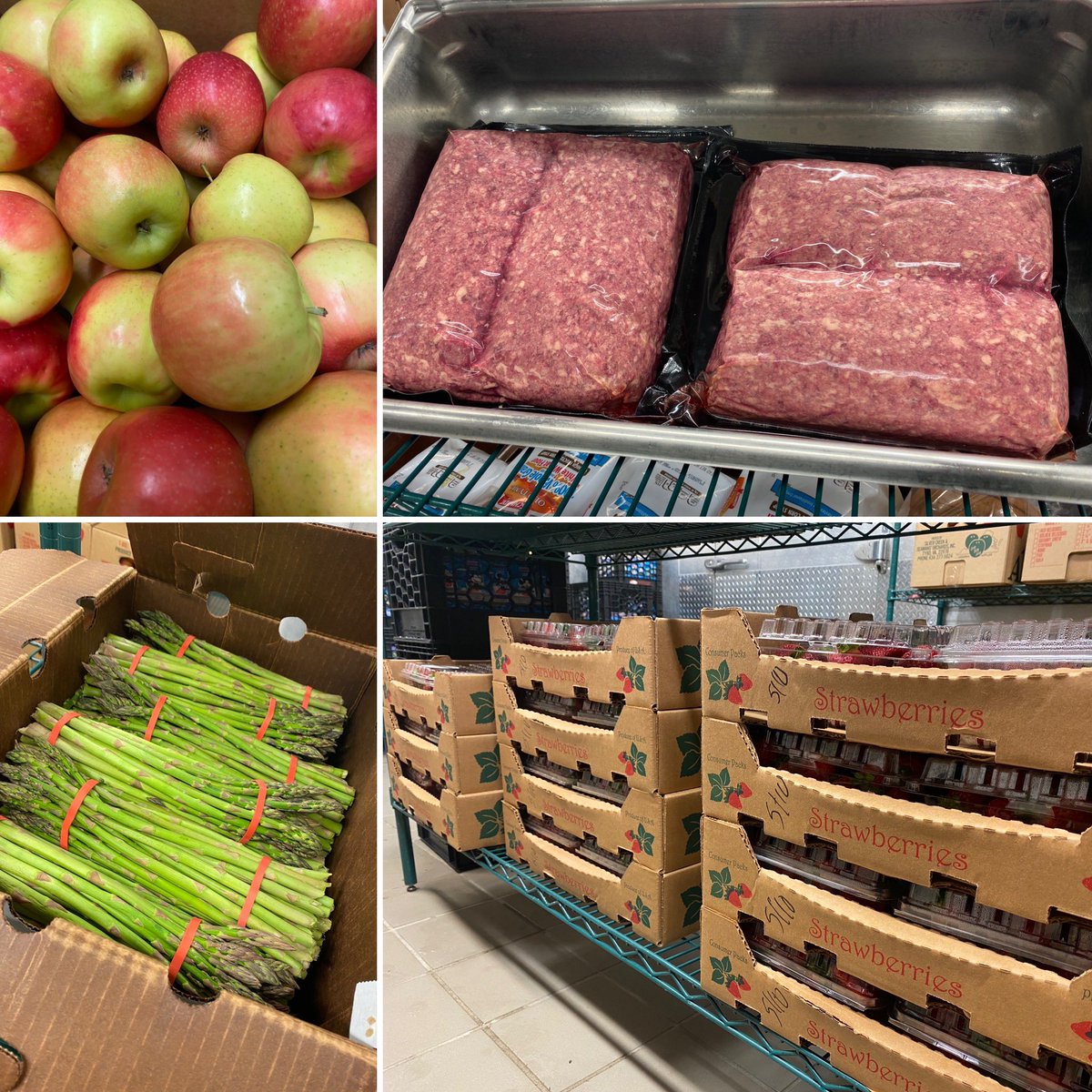 Keep your eye out for these #Local items on the HS menu: Pink Lady Apples, Asparagus, Strawberries, and even Ground Beef! This local Ground Beef will be featured in our Spicy Beef Nachos next week! Thank you @4PFoods for helping us provide more local food for our students!