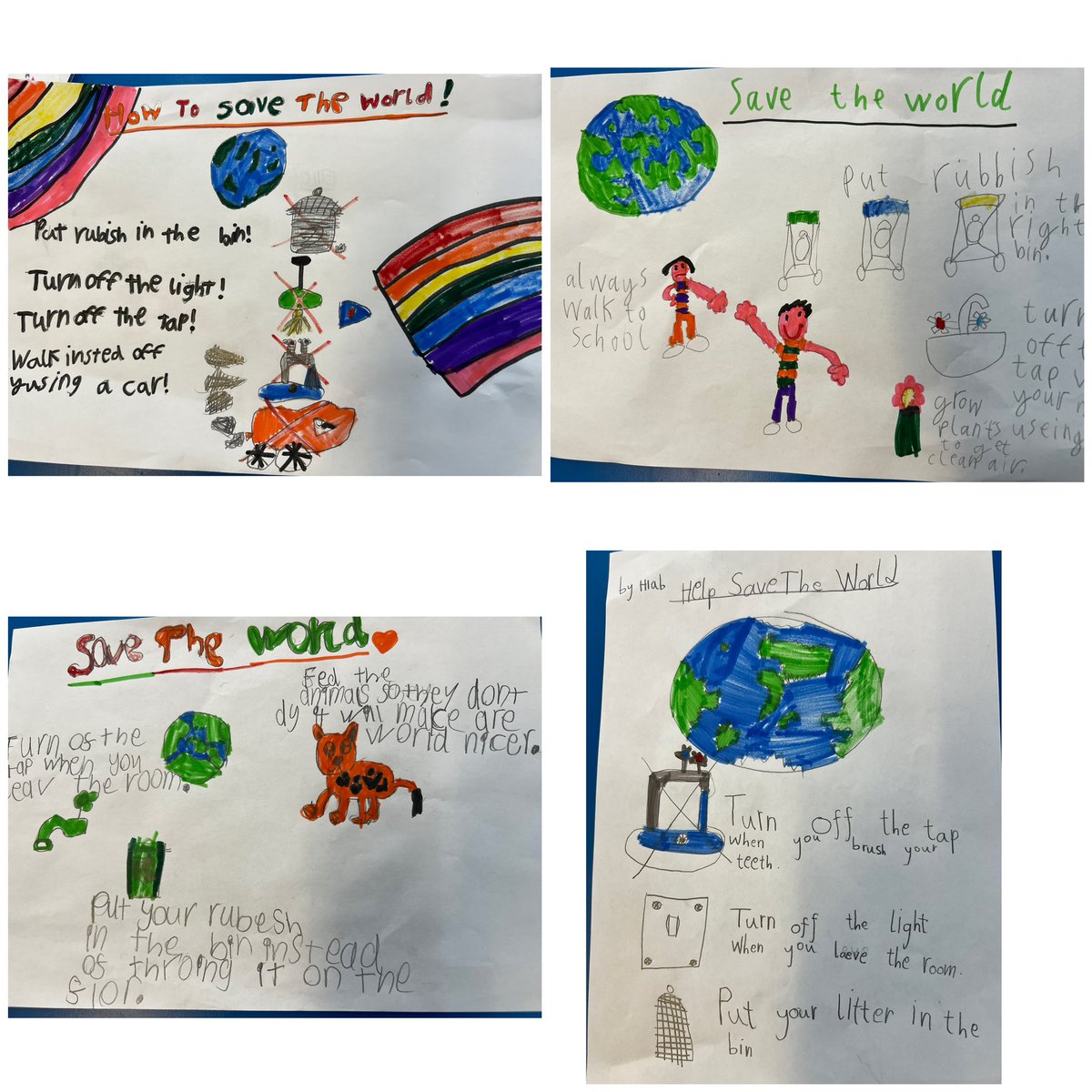 Y1 are really enjoying their @clpe1 text ‘10 Things I Can Do To Help The World’. In ICT, we used various toolbars to insert images, underline, change font and colour to create some posters. We then created some posters during our English lesson.