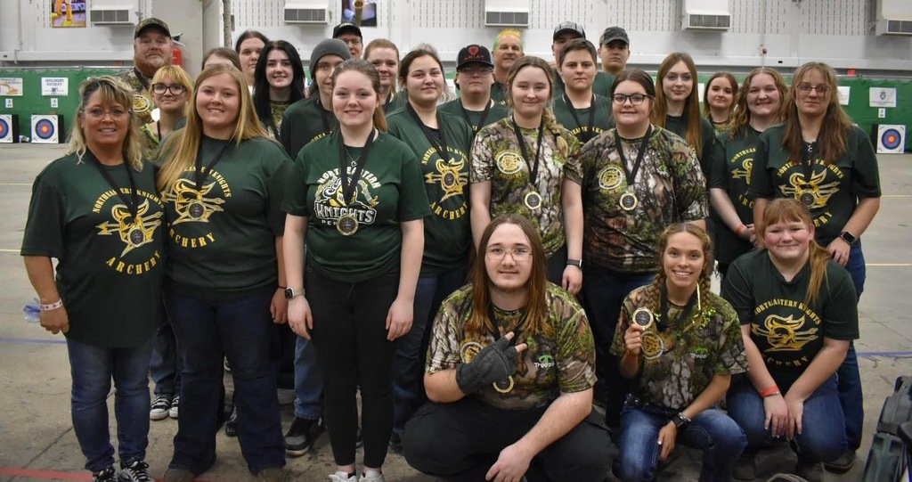 Good luck to the high school Northeastern Knights NASP Archery Team as they head to Louisville today to shoot at Nationals. 💚💛🏹