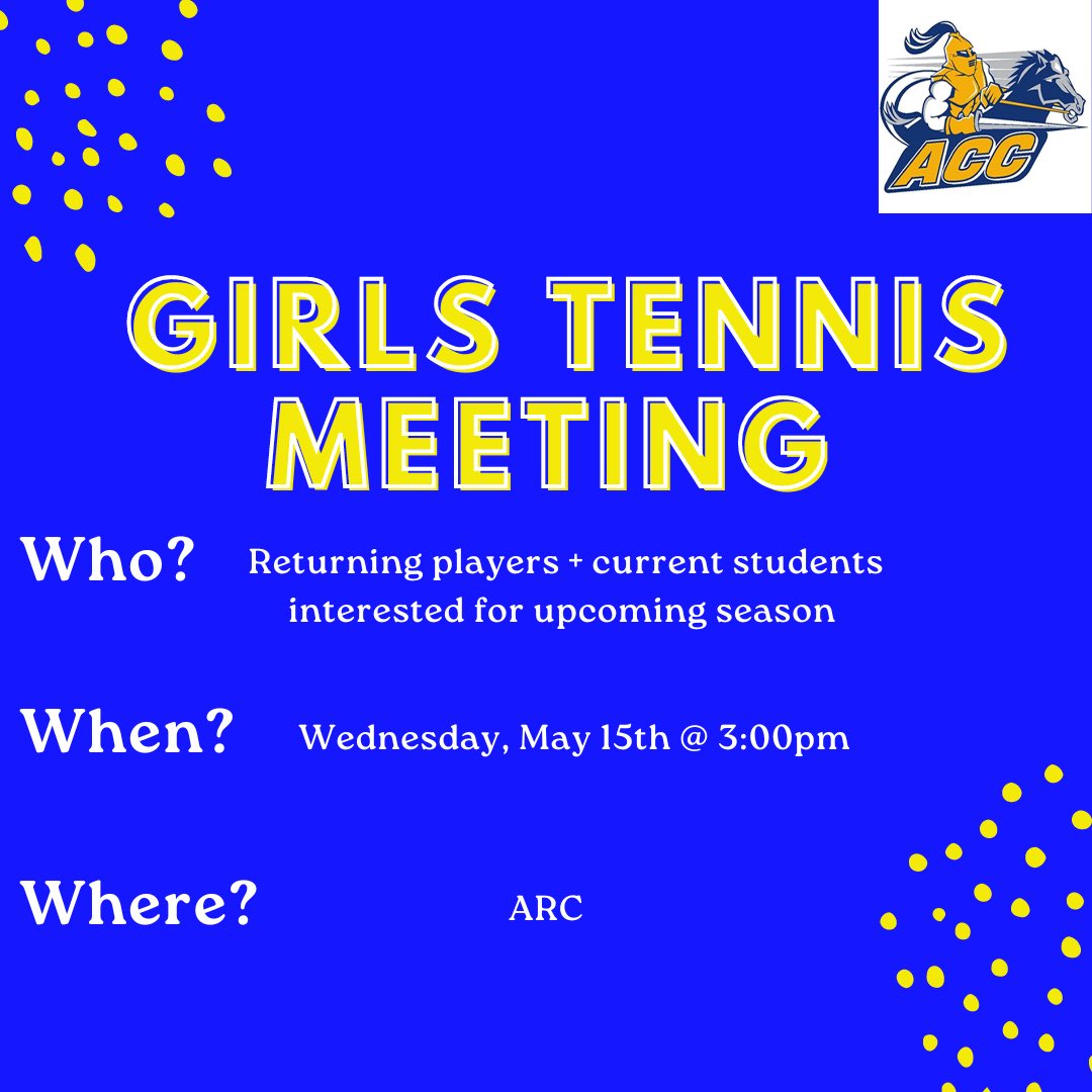 It’s that time of year!! We will go over summer plans, and what to expect in August.  Spread the word and come meet some of the team and Coach G! 💛💙