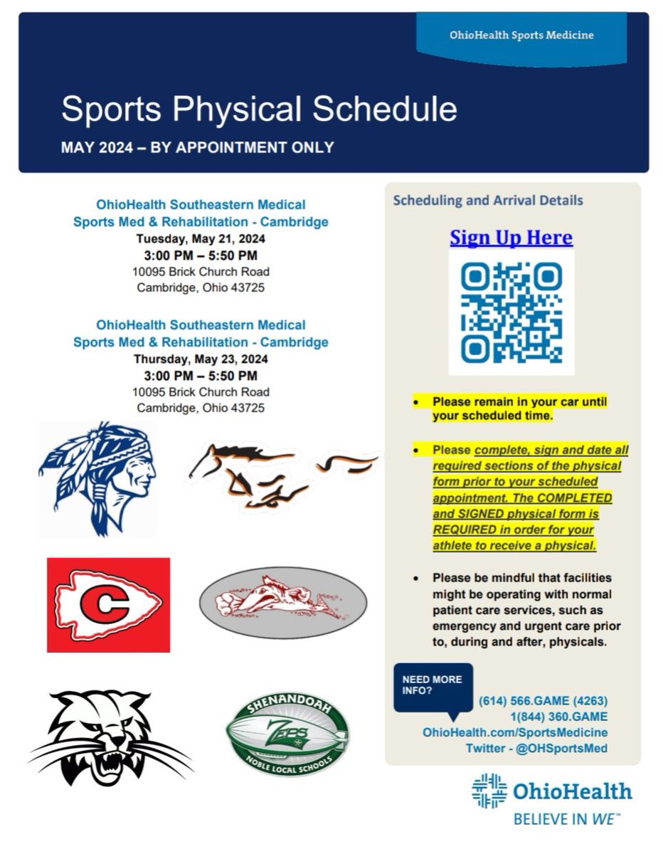 Need a physical!?!? 
OhioHealth has got you covered 🩺🩻⚕️ Secure your spot now‼️