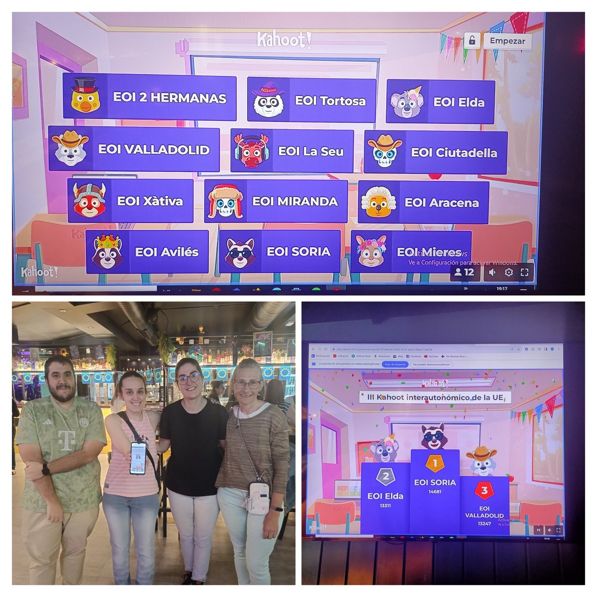 Ayer celebramos en #eoisoria el #DiadeEuropa . 13 #eois de varias comunidades nos unimos para contestar preguntas en idiomas Pura emoción.🫂 Os esperamos el año que viene. Las Eois del podio recibiréis vuestro premio Soriano🥇🥈🥉  🥓🧀🍷