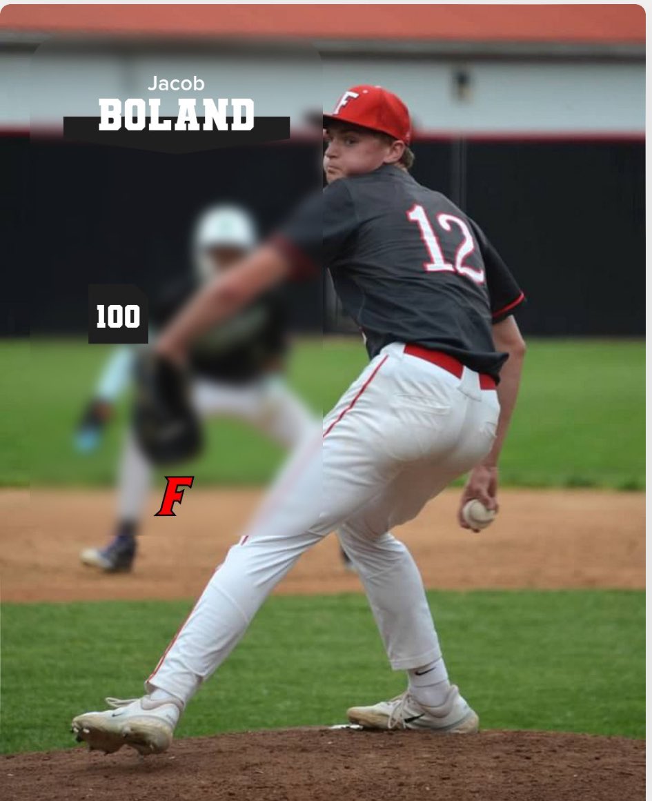 Congrats to @JacobBoland_7 getting his 100th strikeout of his Fairfield career.