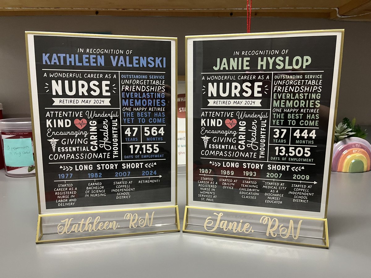 NurseLander's tweet photo. What a wonderful end to an amazing #NursesWeek. @CISDHealth and @coppellisd celebrated the nurse team and honored our 2 retirees. https://t.co/Gp1G1nGkBK