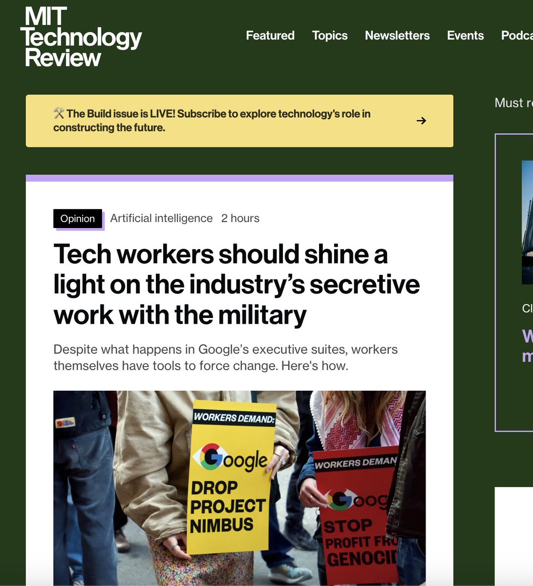 took me 6 yrs but 1st time i admit to leaking info about the maven contract. it took me 10 yrs to speak about the snowden stuff, so progress. there's an urgent need to stop what alex karp & eric schmidt are doing. workers organizing is how we do it. technologyreview.com/2024/05/10/109…