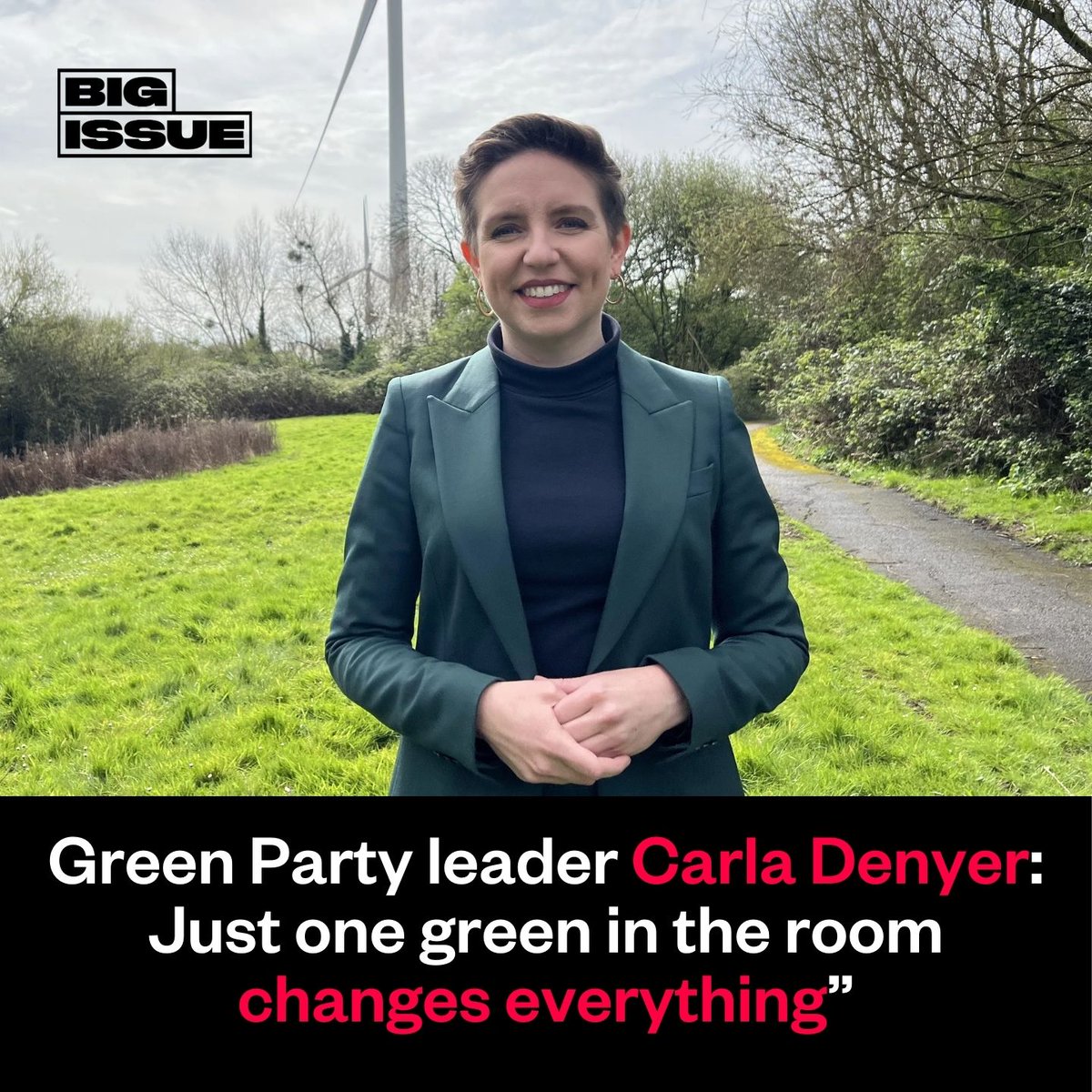 'Just one Green in the room changes everything.' The Green Party hopes to have four MPs after the next election. Is co-leader @carla_denyer the politician to make the greens mainstream? bigissue.com/news/politics/…