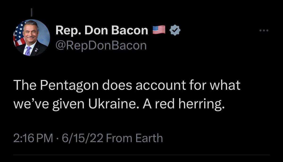 Don Bacon voted to send Billions at every opportunity to protect Ukraine’s border, but voted against auditing those taxpayer dollars

He’s a Scumbag Liar