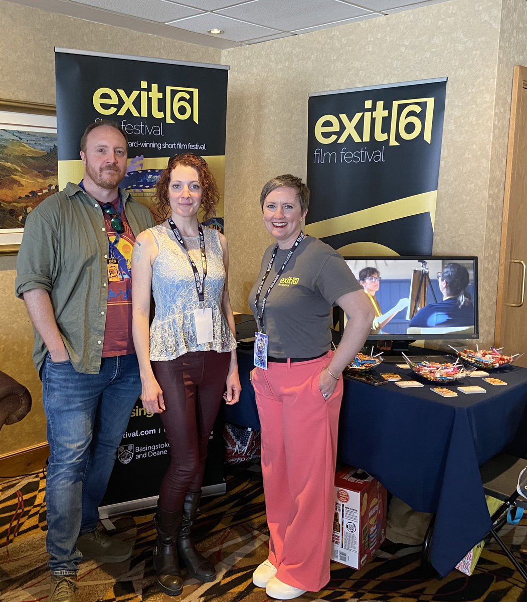 Spreading the good word about our wonderful @Exit6FilmFest Film Festival at @BasingstokeCCon today! This year’s fest is on Saturday 21st September and it’s a must-see, mark it in your diaries…