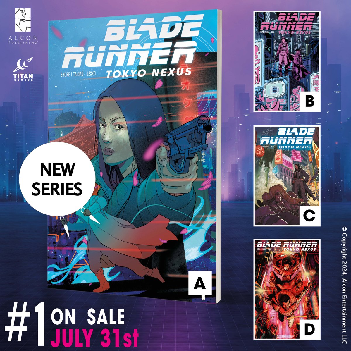 On sale July 31st is the 1st issue of the BRAND NEW #bladerunner comic series, BLADE RUNNER TOKYO NEXUS, from Kianna Shore (W) and Rodolfo Taibo (A). Want to find out how to pre-order the next installment in the Blade Runner comics universe? Look here: t.ly/z8_NT