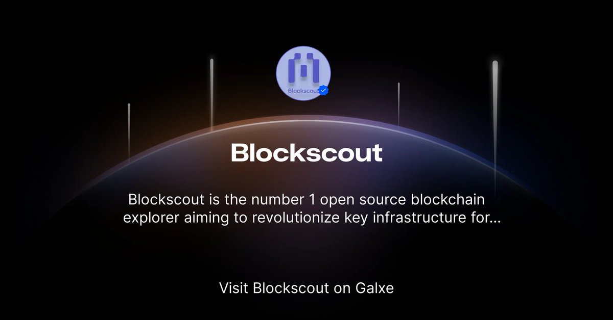 🎉 Blockscout is now part of the questing fun! To celebrate, we've launched two exciting raffles on @Galxe & @zealy_io 🚀 🏆 Visit your favorite platform & complete the quest for a chance to win! 🔗 Galxe: app.galxe.com/quest/Blocksco… 🔗 Zealy: zealy.io/cw/blockscout