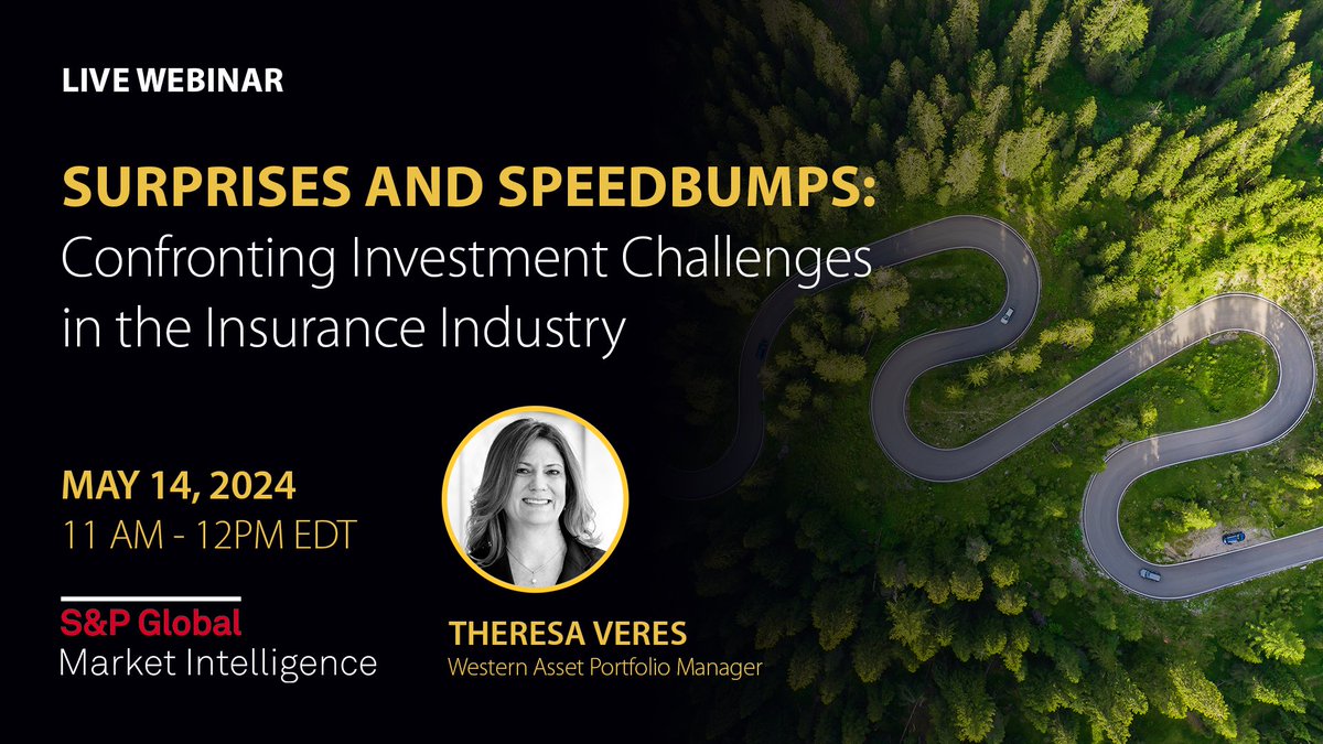 Western Asset Portfolio Manager Theresa Veres will participate in next week's live @SPGMarketIntel webinar to share her insights about the insurance industry. Sign up or learn more here: wam.gt/3ylf593 #Insurance #FixedIncome