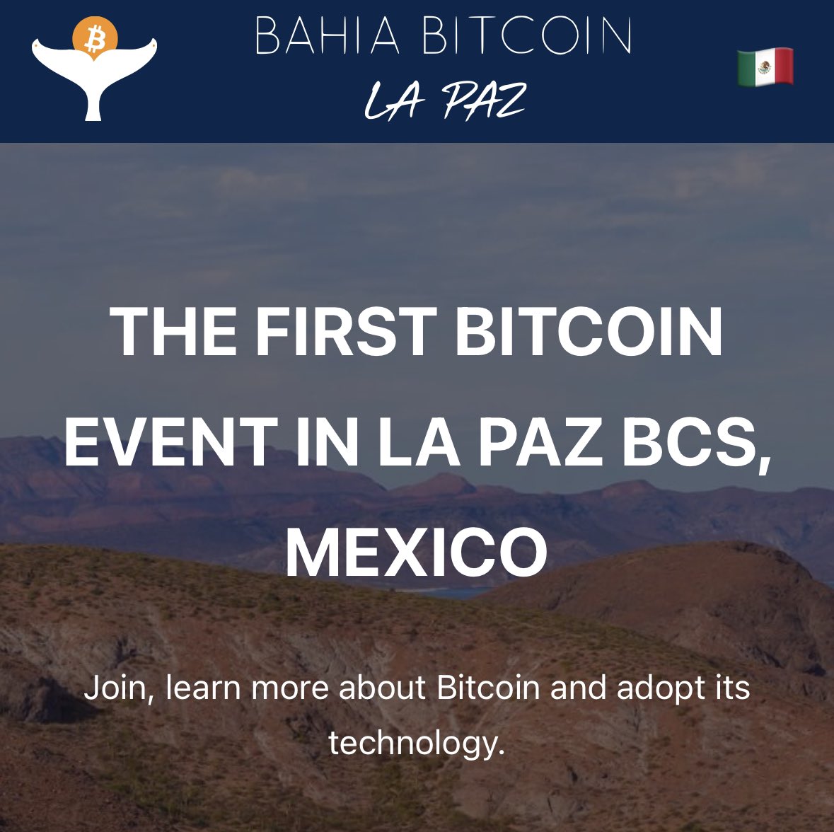 🚀 Join us June 6-8, 2024, at La Posada Resort, #LaPazBCS, Mexico, for a groundbreaking free BTC event! 🇸🇻🤝🇲🇽 

📚 Free #Bitcoin education  
🎉 Market festival & networking  
🍊 Orange pilling & onboarding businesses to Bitcoin  

bahiabitcoinlapaz.com/en/