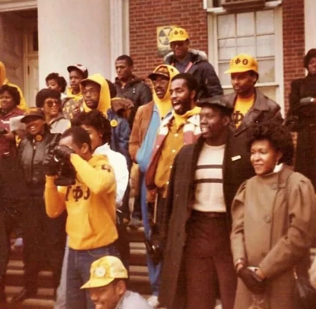 The brothers of Iota Phi Theta back in the day! Anybody know what school this is at?
