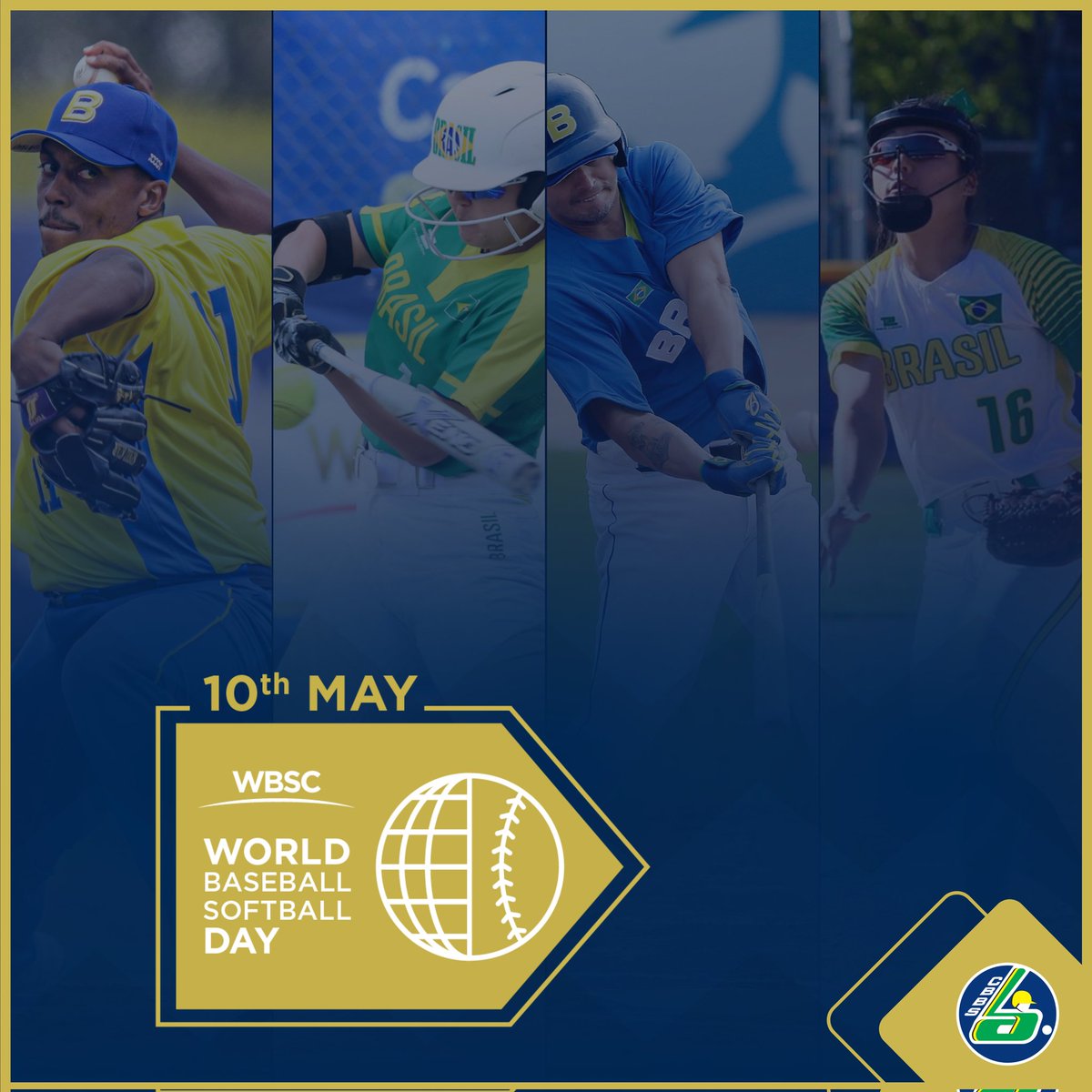 Hoje celebramos o Dia Mundial do Beisebol e Softbol! Nos juntamos a toda comunidade do beisebol e softbol para comemorar o 10º anivesário da WBSC e celebrarmos juntos nossas modalidades Feliz Dia Mundial do Beisebol e Softbol! #BaseballSoftballDay #WBSD #CBBS
