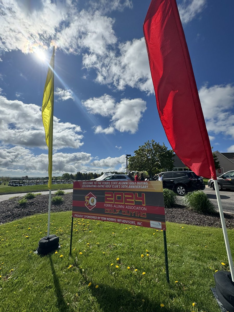 A beautiful day for the @FerrisAlumni Golf outing at @KatkeGolfCourse ⛳️🐾