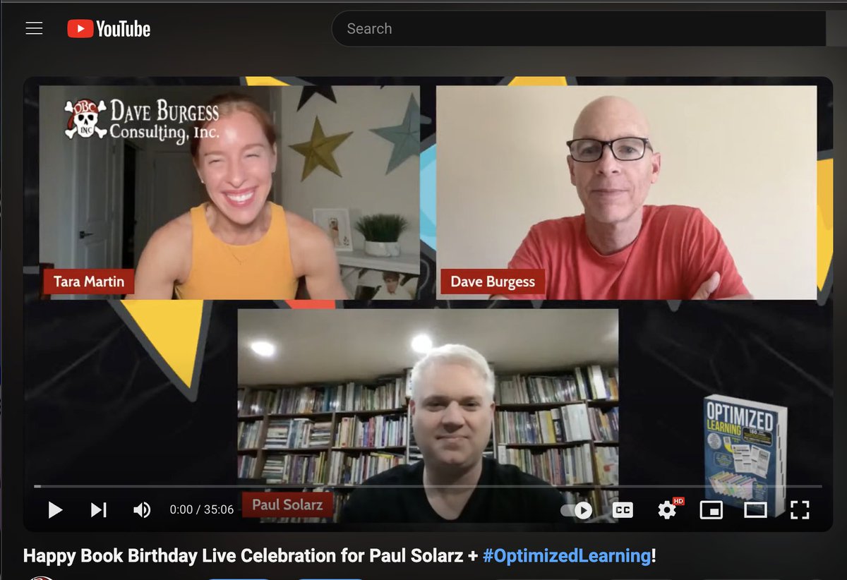 🎉Did you miss the Book Birthday Live Celebration for Paul Solarz + #OptimizedLearning? No worries... We've got YOU! Watch the playback vid HERE: 📹 youtube.com/live/eTWXTXN0K… 📖 amazon.com/OPTIMIZED-LEAR… #tlap #dbcincbooks @burgessdave @TaraMartinEDU @PaulSolarz #LearnLAP