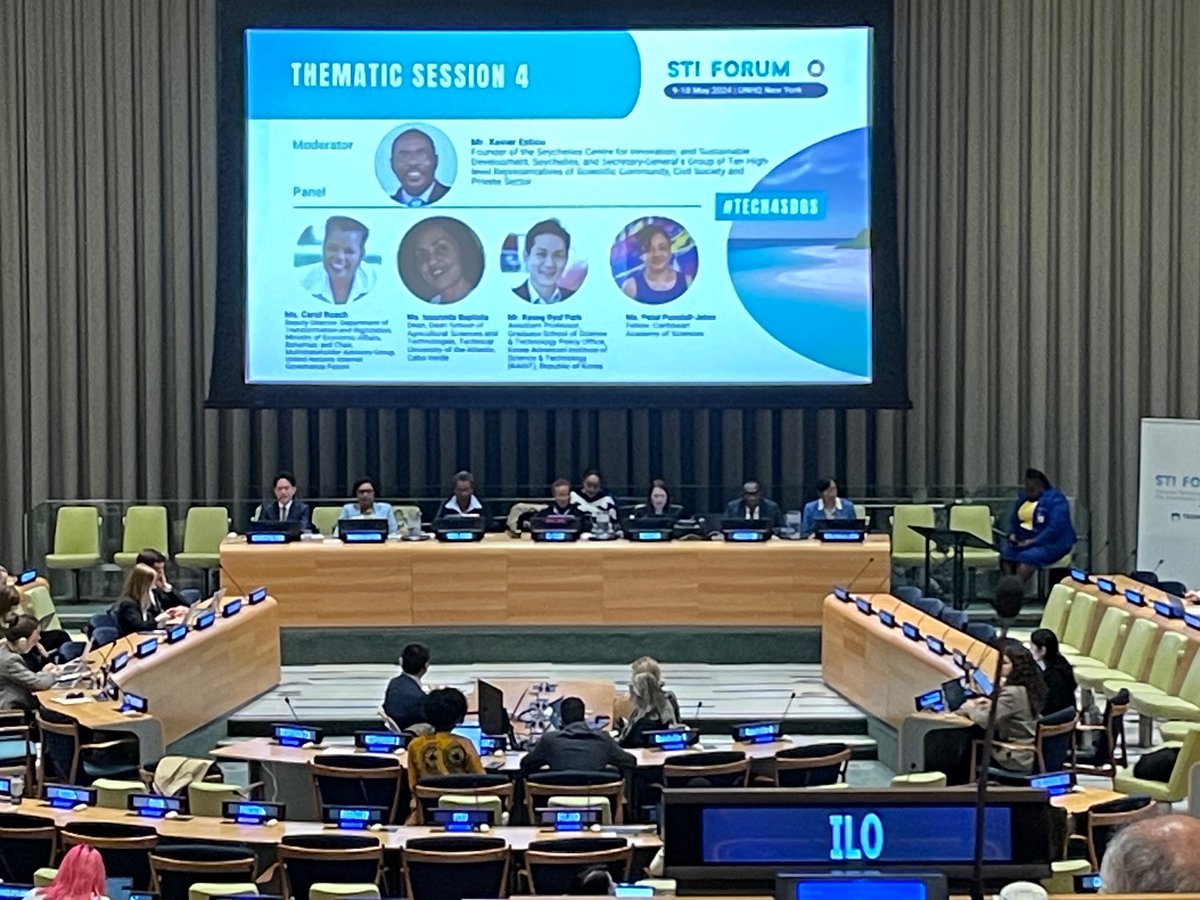 The 9th #STIForum Session#4
is on now at #UNHQ. #Tech4SDGS #SOTF #WeCommit #SIDS #BlueEconomy #GreenEconomy #UNWithCivilSociety