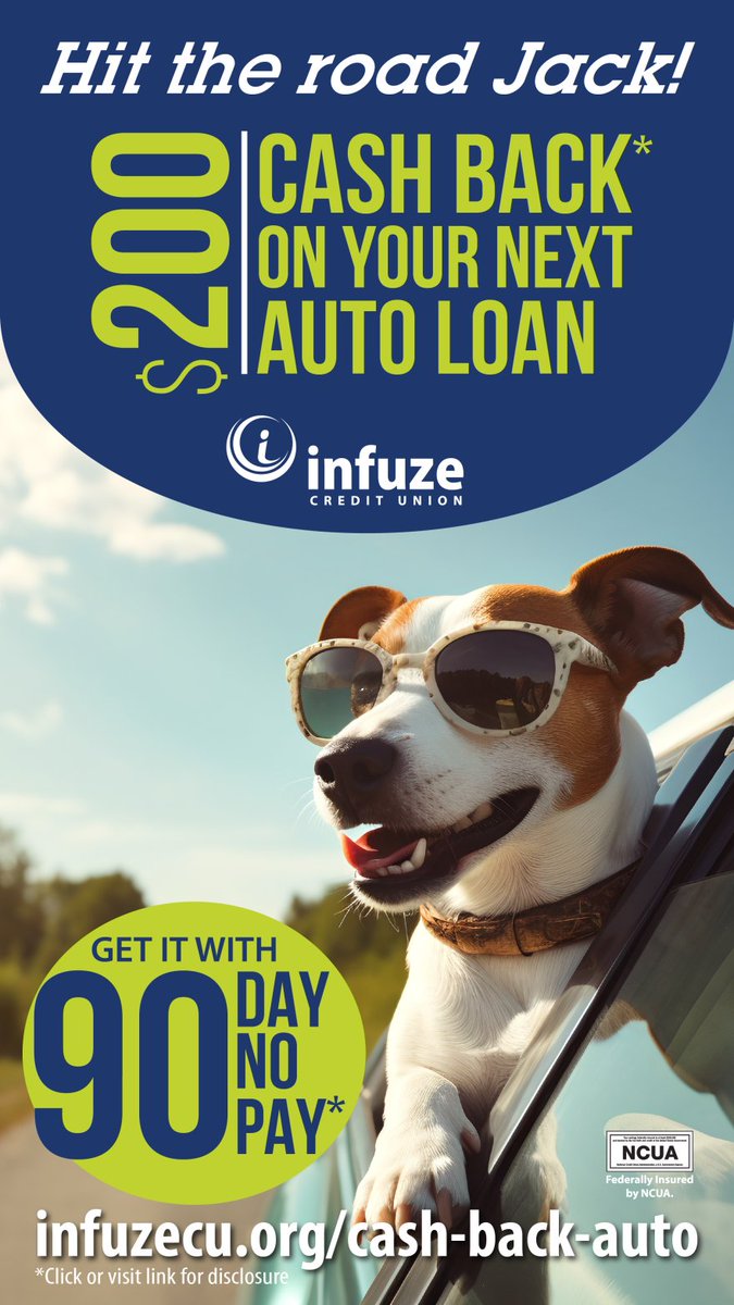 🚗 Time to upgrade your wheels? 
Purchase or refinance a vehicle with Infuze and receive $200 cashback*. Hit the road with extra cash in your pocket! 
*Learn more at infuzecu.org/cash-back-auto

#Missouriautosales #cashback #AutoLoanRates #AutoDeals #VehicleFinancing