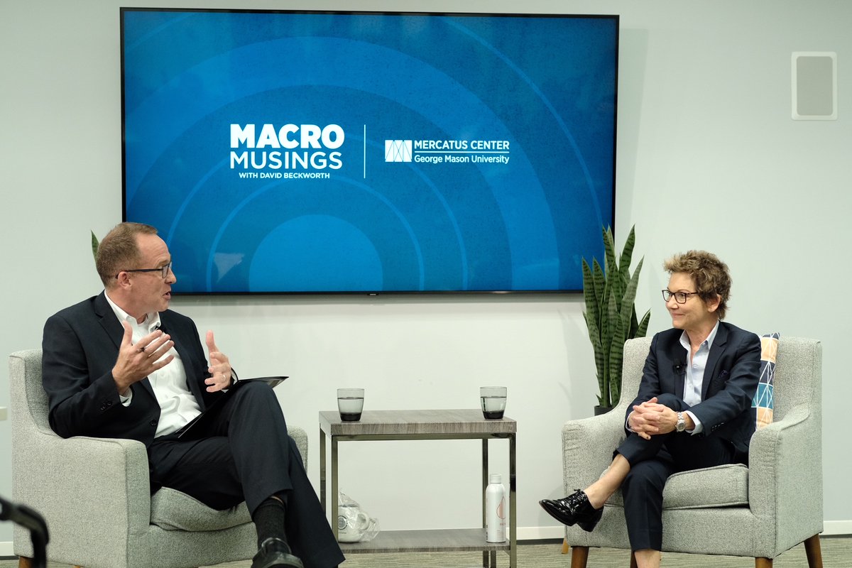 We had a great live podcast event @mercatus with @DavidBeckworth and @MaryDalyEcon on Mary's non-linear career path, AI's impact on monetary policy, recent bank failures, and much more. The episode will be releasing on Monday!
