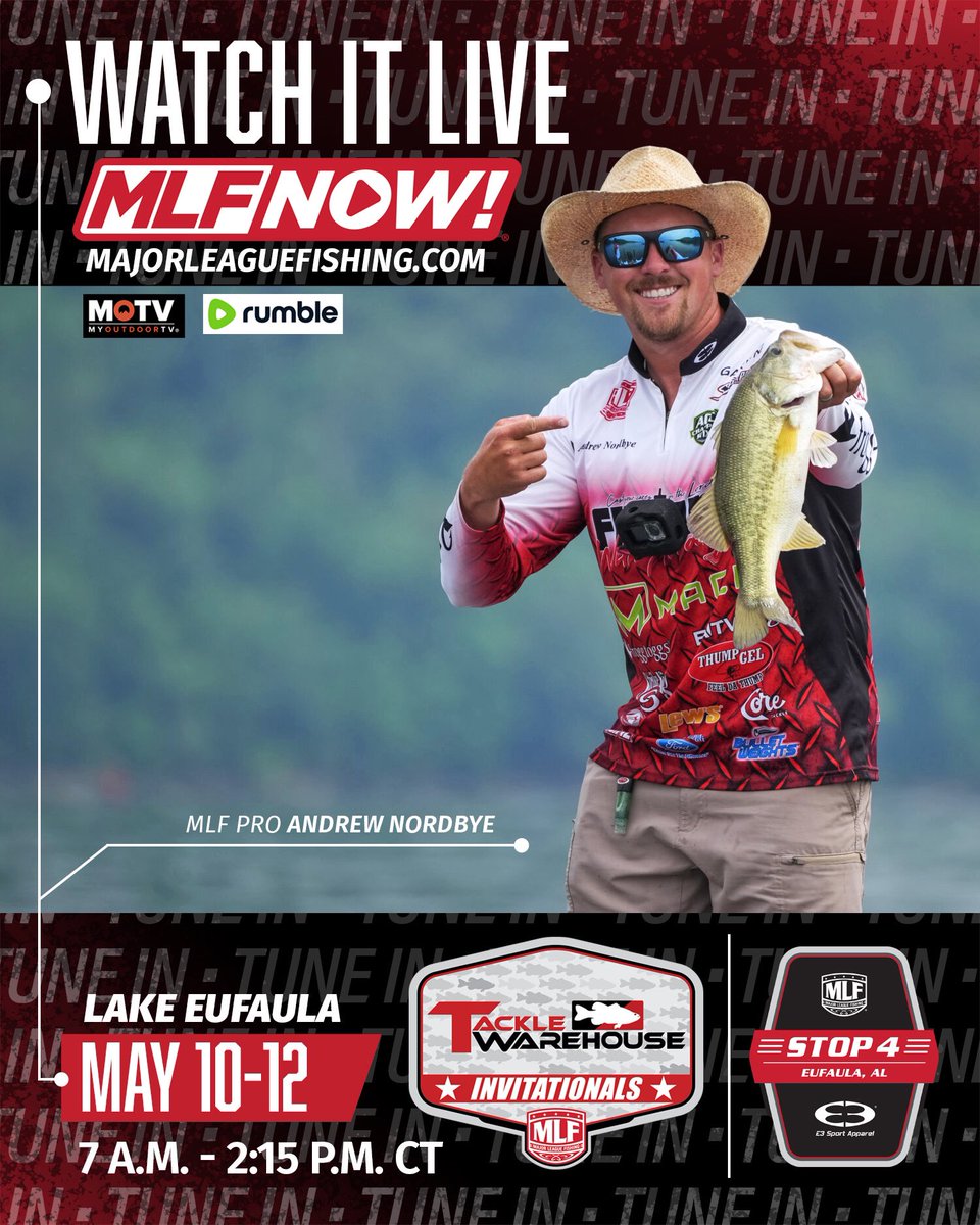 Are you watching?!? You should be! Hit the 🔗 below to catch the action from Lake Eufaula! majorleaguefishing.com/events/2024-05…