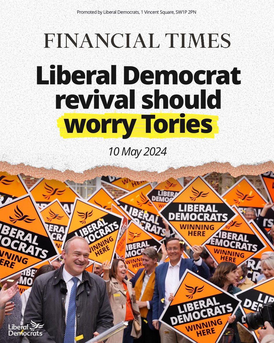 Up and down the country Conservative MPs will be looking over their shoulder terrified of the Liberal Democrats who have won more seats than them in this election.
