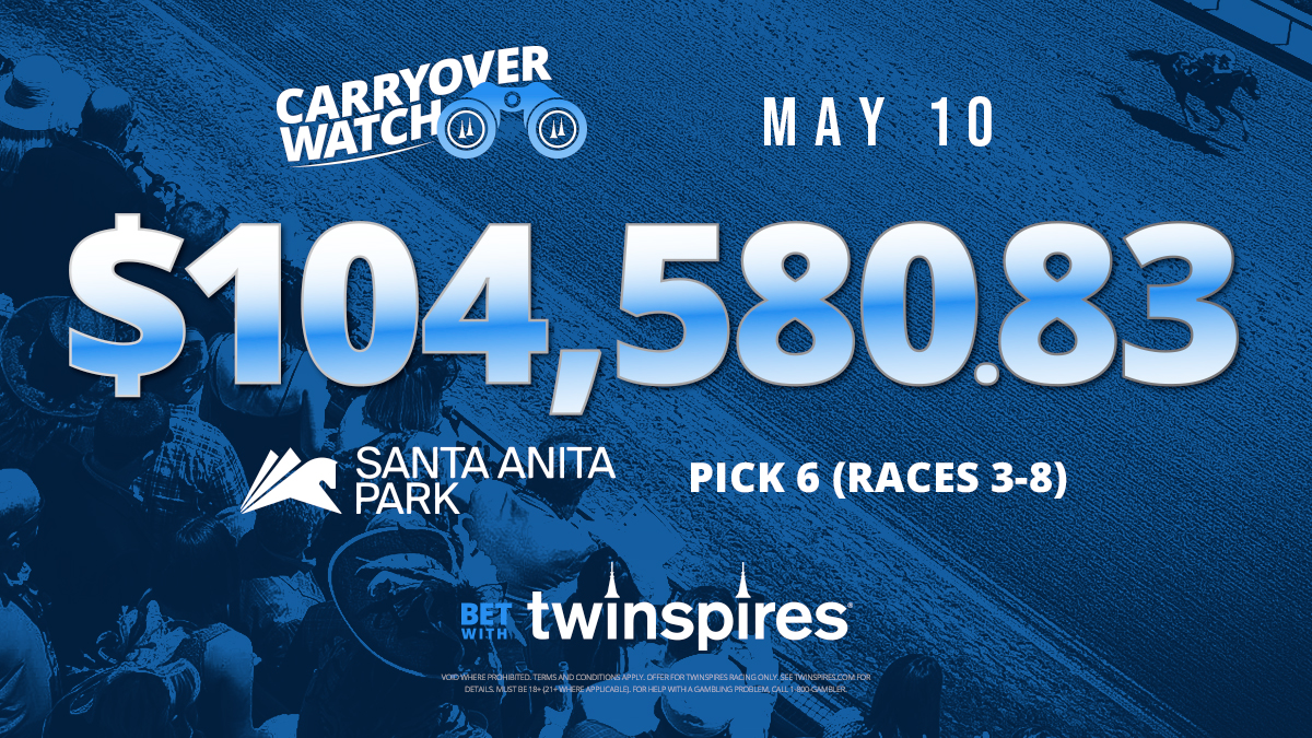 👓 CARRYOVER WATCH 👓 

Today's card at Santa Anita Park comes with a $104,580.83 Pick 6 carryover that starts in Race 3!

Utilize both #ExpertPicks and #brisPICKS and use #BetShare to create your group ticket!

Bet now with #TwinSpires ⤵️ 
spr.ly/6011jUrkP