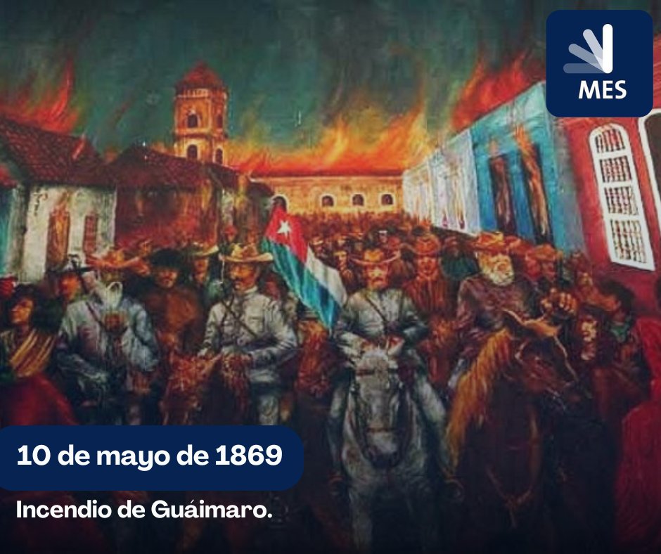 El incendio de Guáimaro el 10 de mayo de 1869 es recordado como un acto de sacrificio y un símbolo de lucha por la libertad cubana, un ejemplo del compromiso de los cubanos con la defensa de sus ideales y conquistas. #CubaViveEnSuHistoria