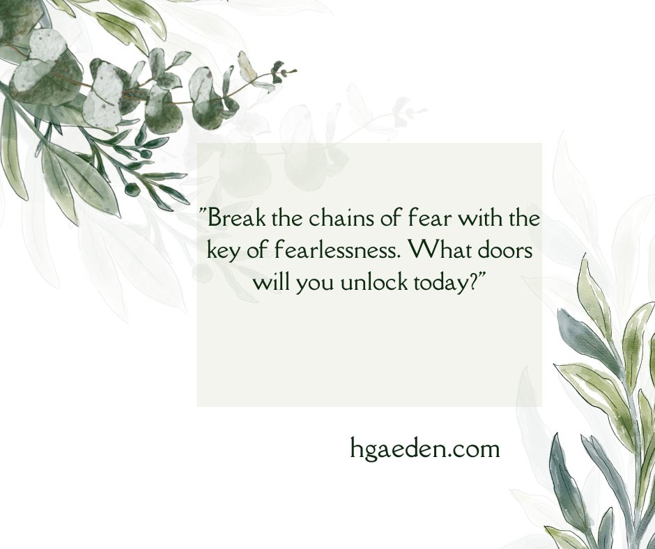 Today, let's break the chains of fear and unlock new opportunities! We're ready to see you thrive! 🔑💪 #BreakTheChains #Fearlessness #UnlockOpportunities #CourageousSteps #EmbraceFearlessness #NewBeginnings