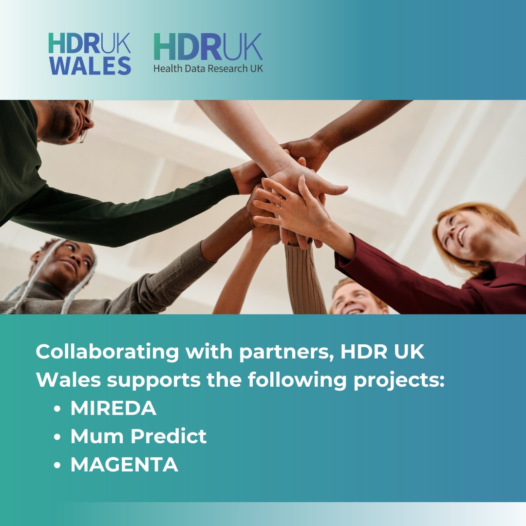 Collaborating with research partners @hdrukwales supports the following projects to enhance health outcomes for mothers & their children👶👇 ➡️MIREDA ➡️#MuMPreDICT ➡️MAGENTA Read more about what we do 👉hdrwales.org.uk/projects/regio… @HDR_UK @unibirmingham @KingsCollegeLon