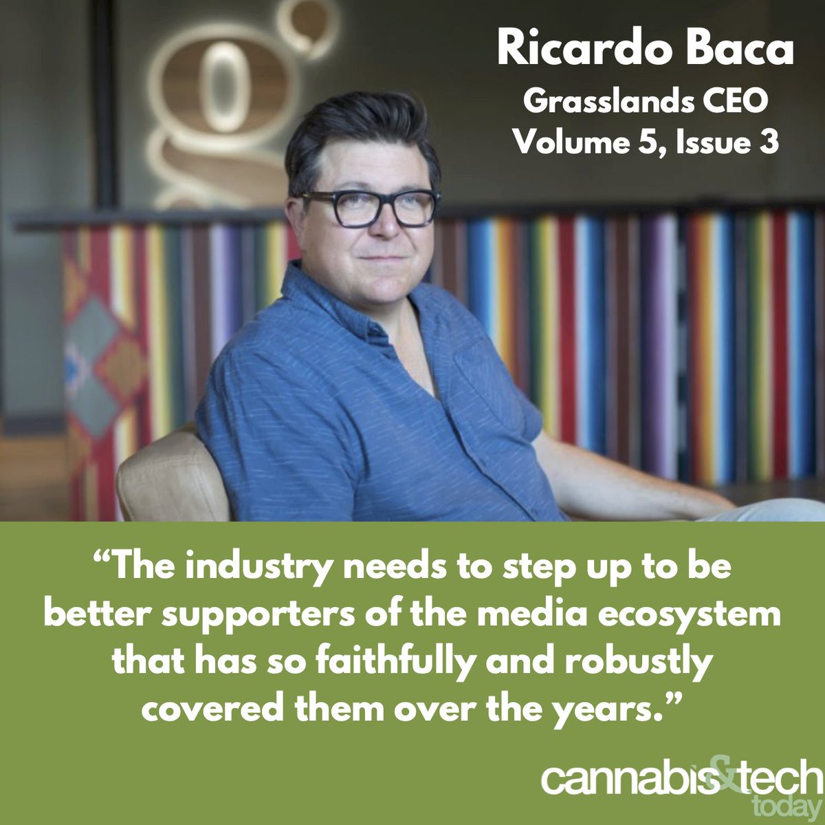 Grasslands CEO & industry thought leader Ricardo Baca gets candid about cannabis journalism, the lack of industry support in cannabis media, and his thoughts on rescheduling cannabis. Read his #coverstory on today's Cannabis & Tech Today homepage.
@grasslandsaf