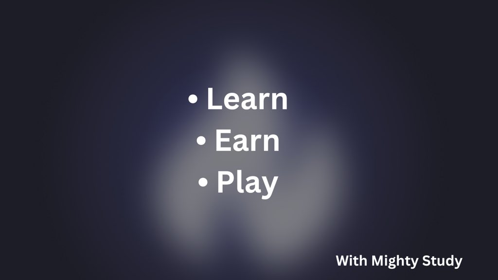 Mighty Study combines two features:

- Play2Learm
- Passive income
- Learn2Earn
- Play2Earn

Here’s how:

By using Mighty, users can earn XP which can be used in purchasing various assets in the game including NFTs