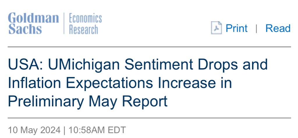 GOLDMAN: “.. this month’s decline in sentiment was broad based—with decreases across age, income, and education groups—and particularly steep in western states. .. consumers ‘expressed worries that inflation, unemployment and interest rates may all be moving in an unfavorable…
