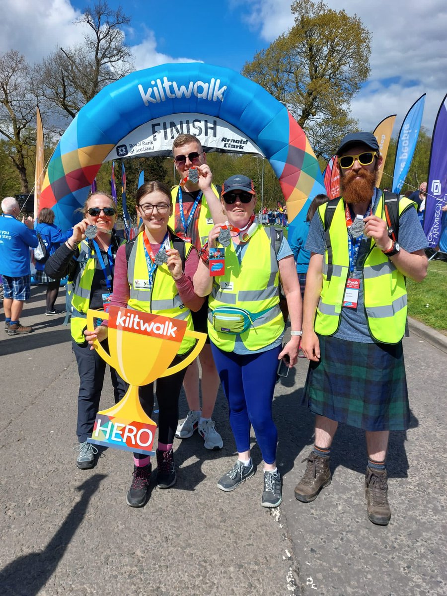 We just want to say a massive thank you to all who supported, walked and fundraised for us through the Glasgow @thekiltwalk. You have raised an amazing £2200! 👏