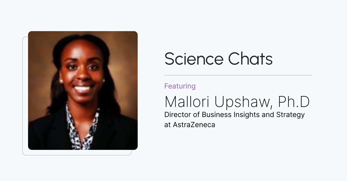 In our latest Science Chat, we spoke to Dr. Mallori Upshaw @AstraZeneca about her unique experiences both as a Black woman in STEM and as a scientist who transitioned from the bench to the business of #biopharma watershed.bio/resources/scie…