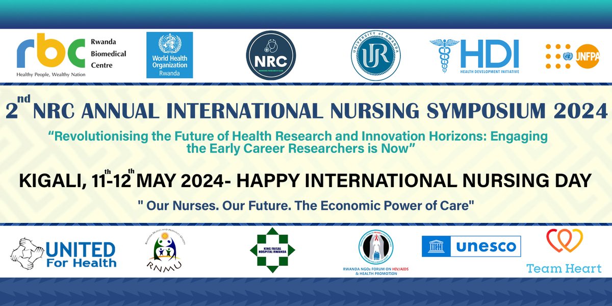 🚨📢Tomorrow we'll be hosting #2ndAnnualInternationalNursingSymposium2024 of global health professionals themed: “Revolutionizing the Future of Health Research and Innovation Horizons: Engaging Early Career Researchers is now.” In #LemigoHotel, Kigali-Rwanda. #NRCSymposium2024