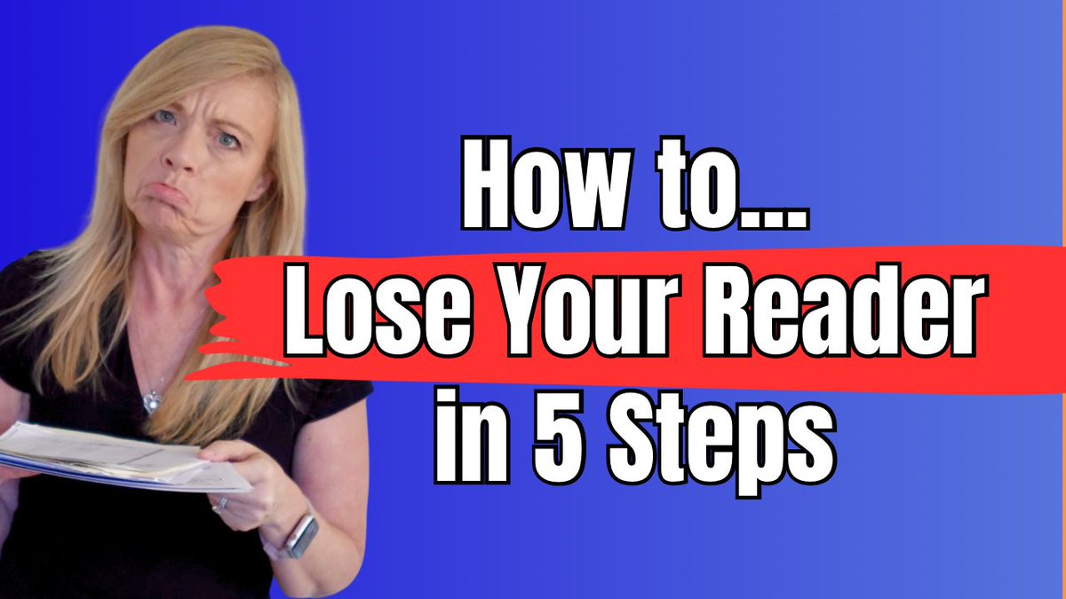 It’s so easy to lose your reader, but also an easy problem to fix. This week’s video is all about the 5 things that can make people close your book forever. youtu.be/FQFExfO0GmI?si…