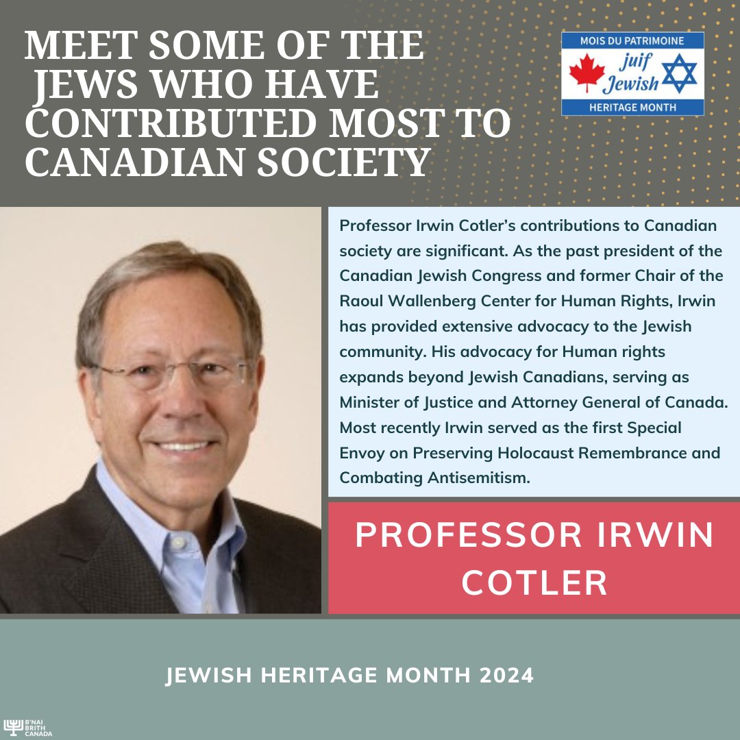 Professor @IrwinCotler’s contributions to Canadian society are significant. As the past president of the Canadian Jewish Congress and former Chair of the Raoul Wallenberg Centre for Human Rights, Irwin has provided extensive advocacy to the Jewish community. His advocacy for…