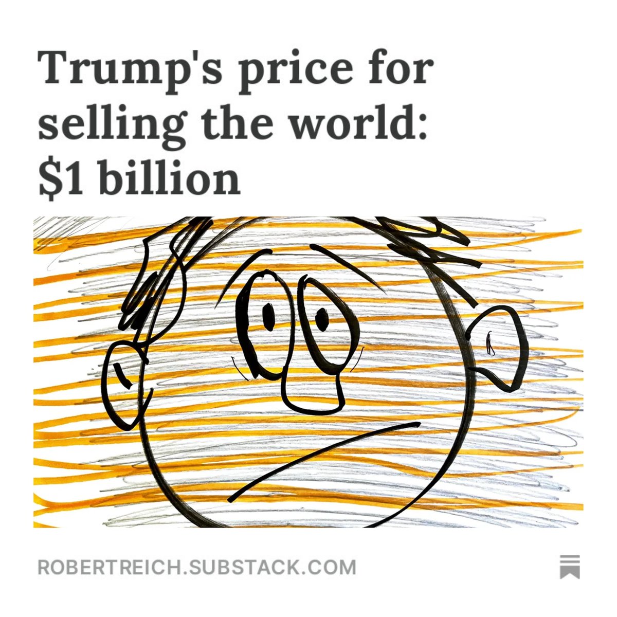 Trump is selling everything to raise money for himself and his campaign: The Trump Bible Trump shoes Trump NFTs But now, Trump is selling something far, far bigger. He’s selling the entire world in exchange for Big Oil's support. bit.ly/3yaWL2G