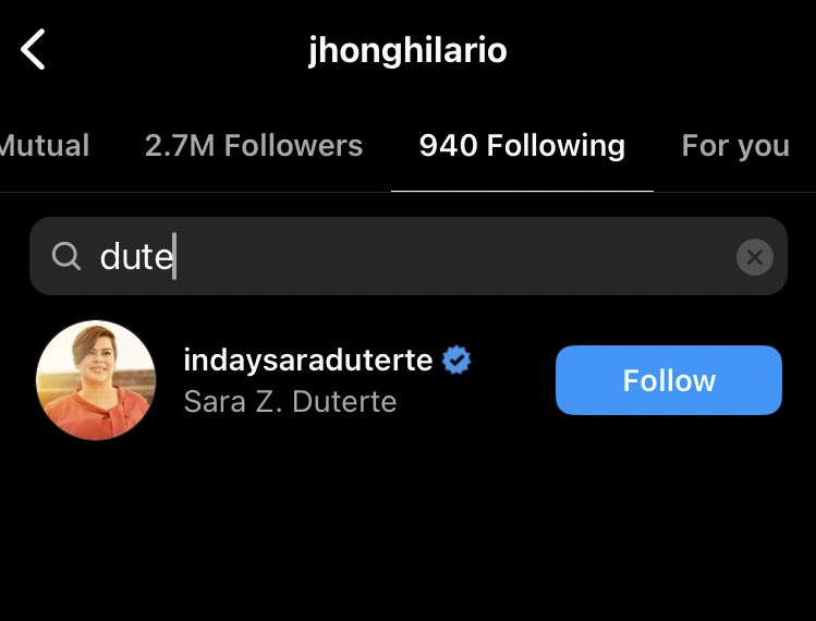 __Anak_Wispa's tweet photo. Kaya pala hindi aware si @jhongsample sa ganap sa Senado kasi kay Inday Sara Duterte naka follow. https://t.co/8FKpFrMBXe