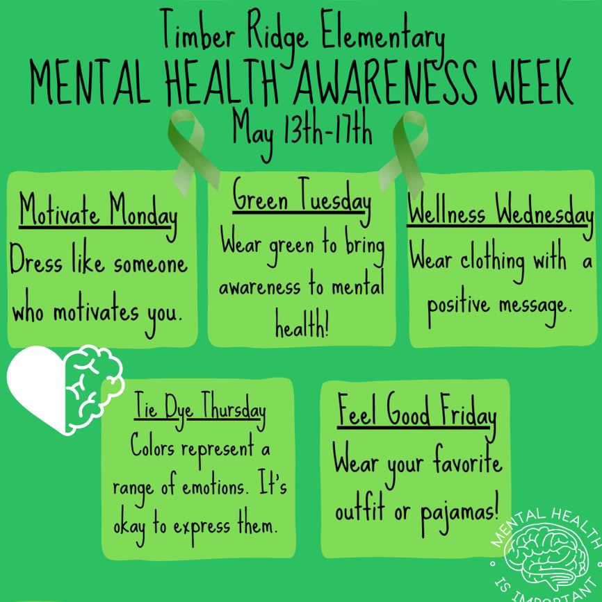 May is Mental Health Awareness Month! Next week, we will share Mental Health tips and focus on uplifting ourselves and others! On Monday, encourage your Titan to dress like someone who motivates or inspires them! 💚 #titanstrong #MentalHealthAwarenessMonth