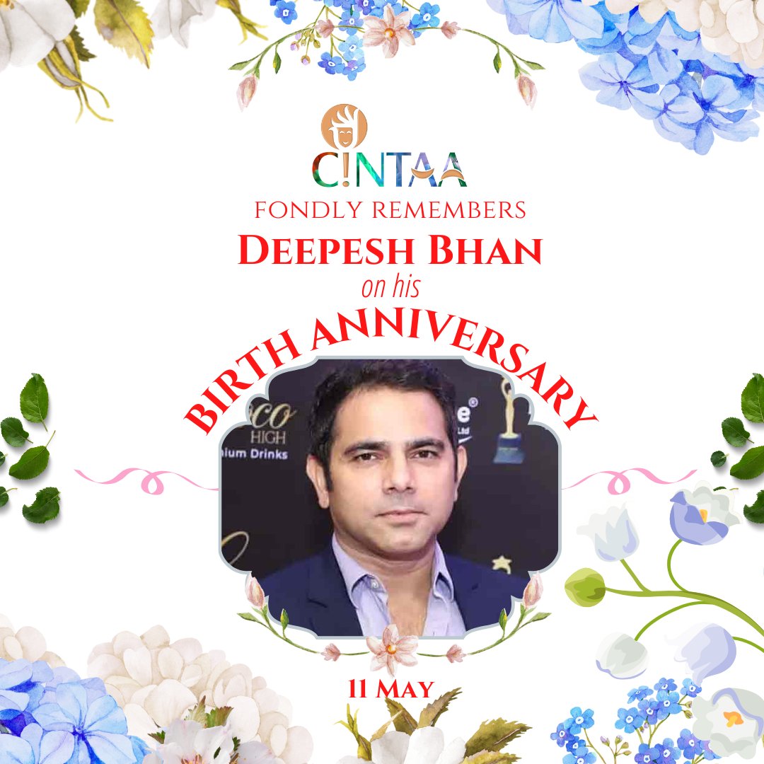 #CINTAA fondly remembers Deepesh Bhan on his #Birth Anniversary (11 May 1981) Deepesh Bhan was born in Delhi, India. He was an actor, known for Faltu Utpatang Chutpati Kahani (2007), Bhabi Ji Ghar Par Hai (2015) and May I Come in Madam? (2016).