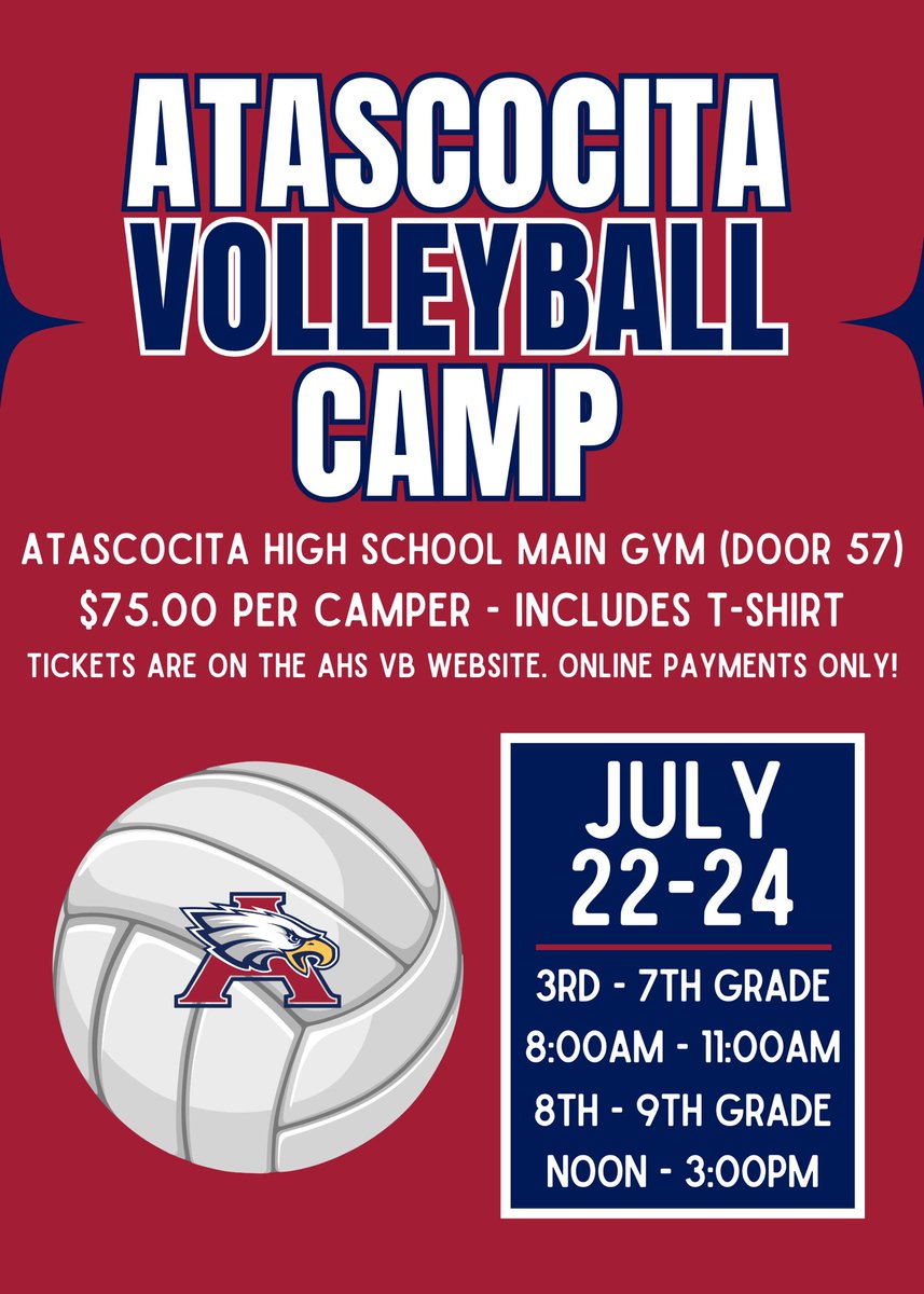 Join us this summer for Strength &amp; Conditioning + Camp! More info is on the AHS VB page. Sign up now! 🏐✨🏃‍♀️