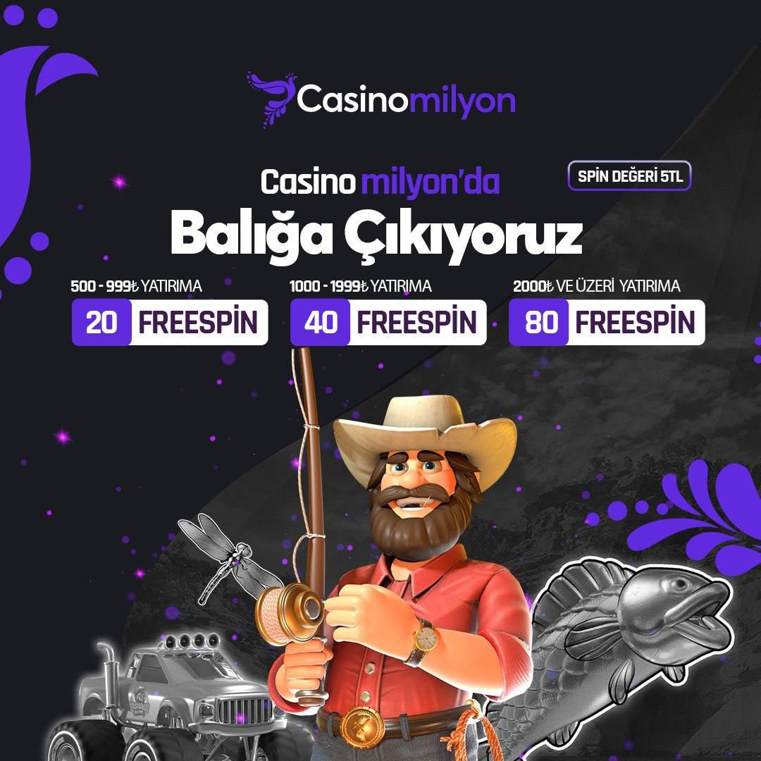 ✨ 5x80 FREEESPİN ✨ ⭐️ #CasinoMilyon'da Balık sezonu devam ediyor ! 00:00 ‘a kadar balıkları tut kazancın tadını çıkar ! ❤️ Big Bass Bonanza slotunda geçerli Freespinler ile hemen kazancını katla ! 📣 Her Spin değeri 5 TL ! ! Kazandıran adres 🌟 t2m.io/casinomilyoncom