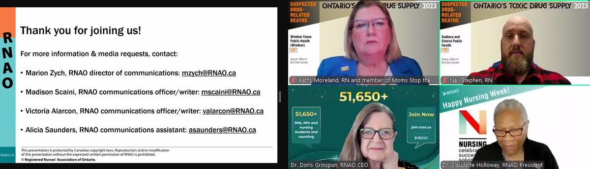 Thank to all the journalists & everyone else for joining this important media conference on addressing Ontario's #ToxicDrugCrisis. Print, sign & circulate our petition calling Ontario gov't to #FundSCS & help save lives: rnao.ca/media/7279/dow… For more questions, contact us.⬇️