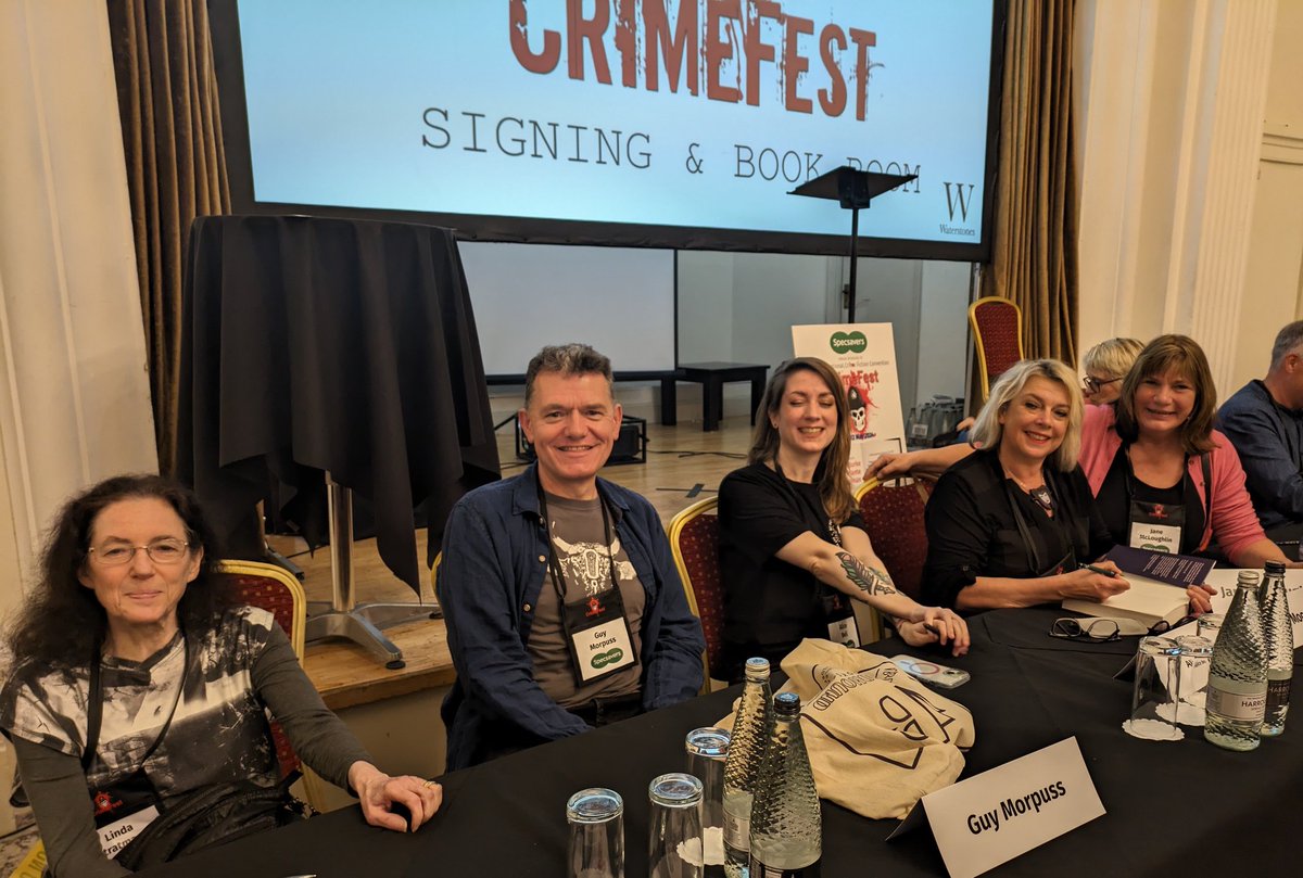 What fun! Bristol @CrimeFest panel on the spooky and sinister in crime, featuring ghosts, haunted houses, seances, cannibalism, and of course...Hitler. Thanks, @ABeeWords @SydMoore1 @guymorpuss and ace moderator, @LindaStratmann