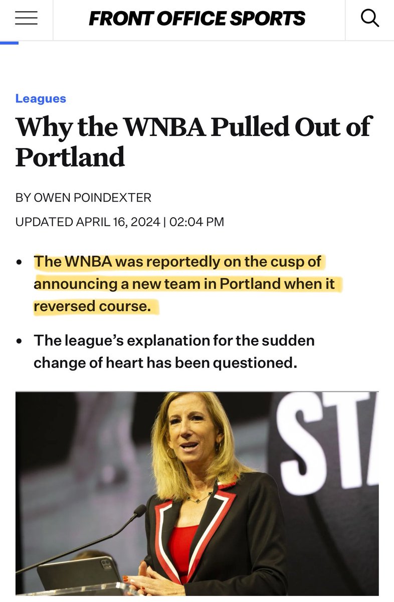 Fool me once, shame on you, fool me twice … Via @owenpoindexter / @FOS frontofficesports.com/why-the-wnba-p…