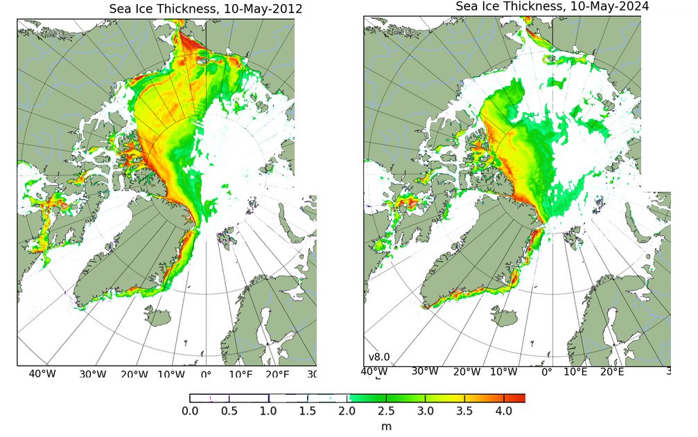 @CMorrisonEsq This shows sea-ice over 2 meters thick for May 10th 2012 and 2024, today.