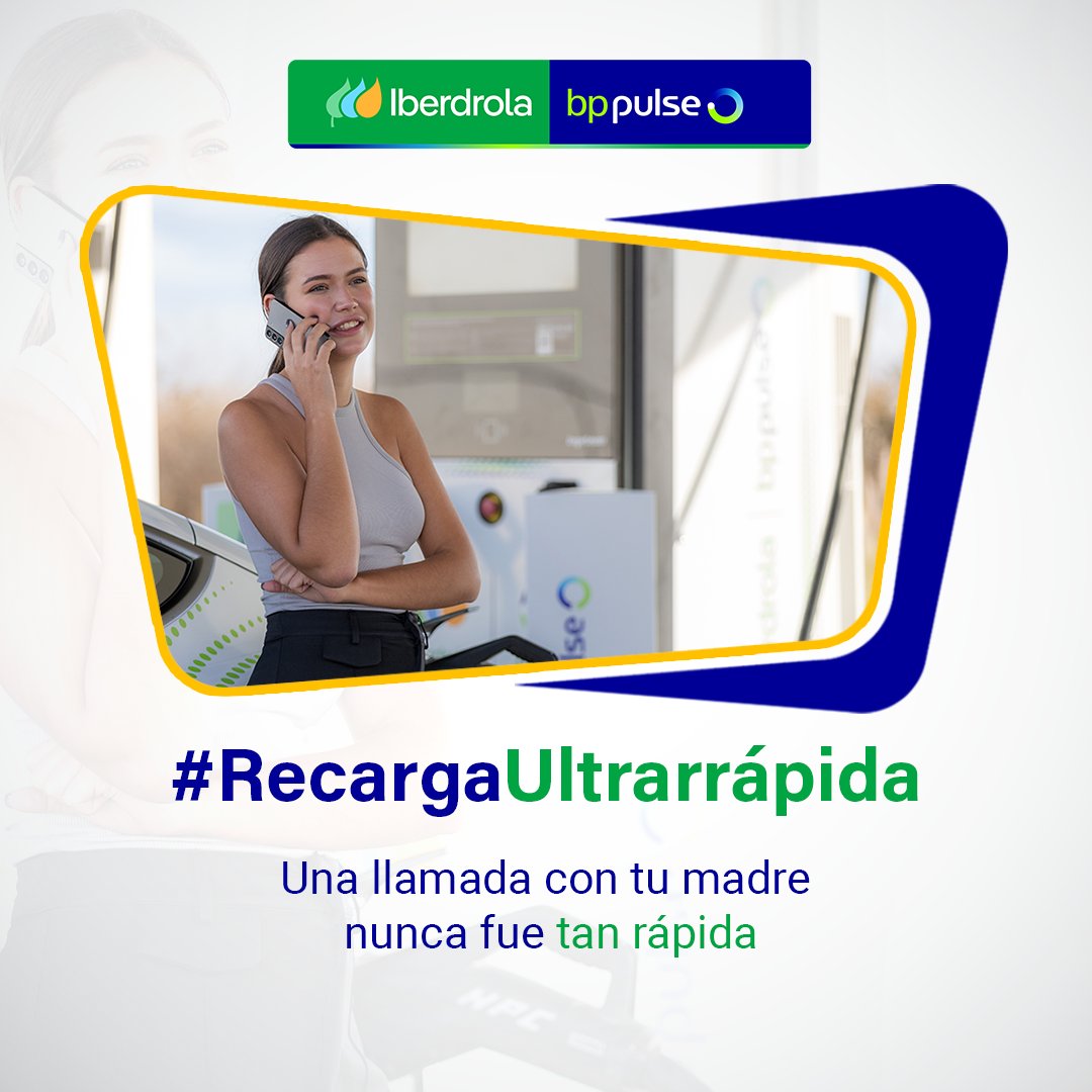 Una llamada con tu madre nunca fue tan rápida⚡

🔋¡Hasta 300km de autonomía en solo 10 minutos!

Así es nuestra #RecargaGastronómica. Una llamada, un café o un sándwich mientras tu coche se carga y…¡en marcha!🚘

#Iberdrolabppulse #MovilidadSostenible #VehiculoElectrico